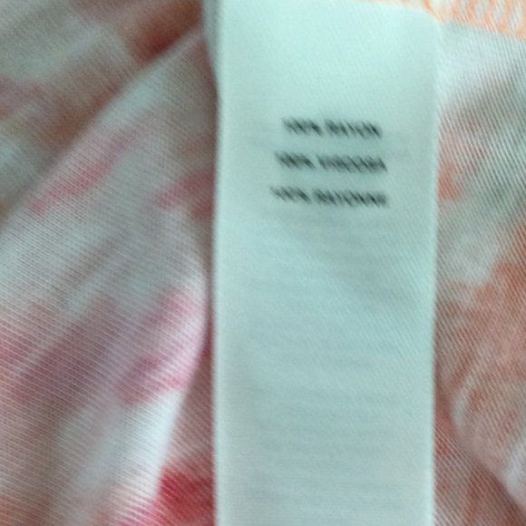 Chico's Pink/Orange Casual V-Neck Top, Size 4 - Picture 5 of 6